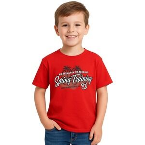 Gildan‎ T-Shirt XL Youth Red Washington Nationals Spring Training Softstyle MLB